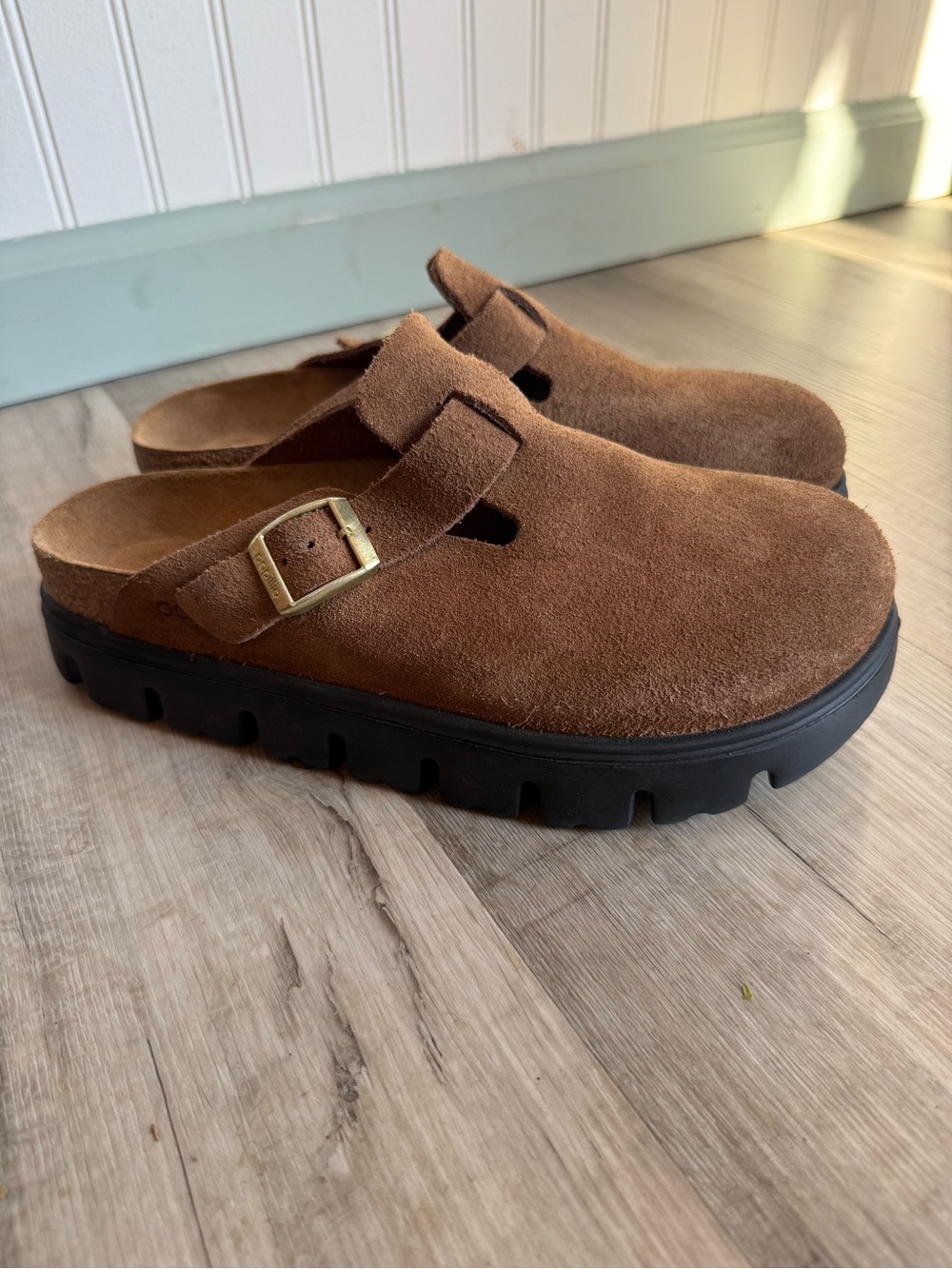 Birkenstock Papillio Boston Chunky Clog Size 40 Brown Leather
